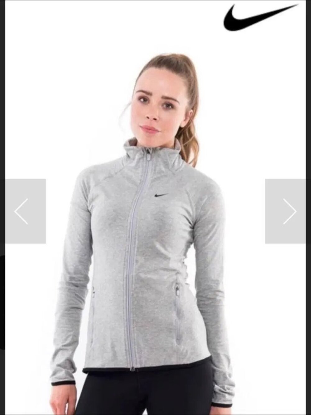 Nike Dri-Fit Full Zip Jacket Women’s Medium Gray Athletic Medium